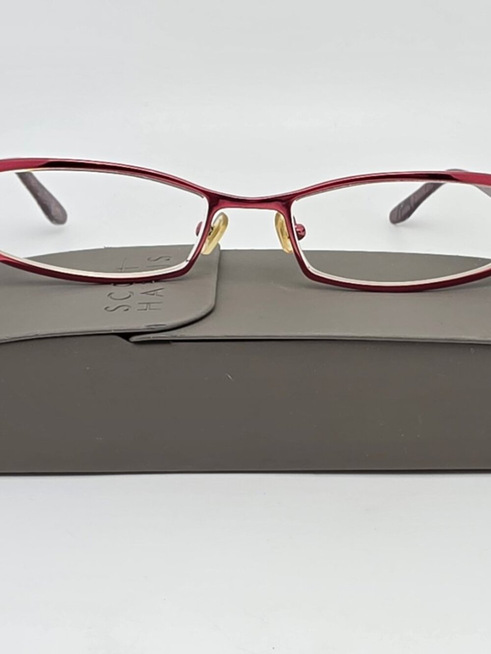 Scott Harris Europa 227 03 Red Eyeglasses Frame w/ Flexhinge and Case 52-17-135